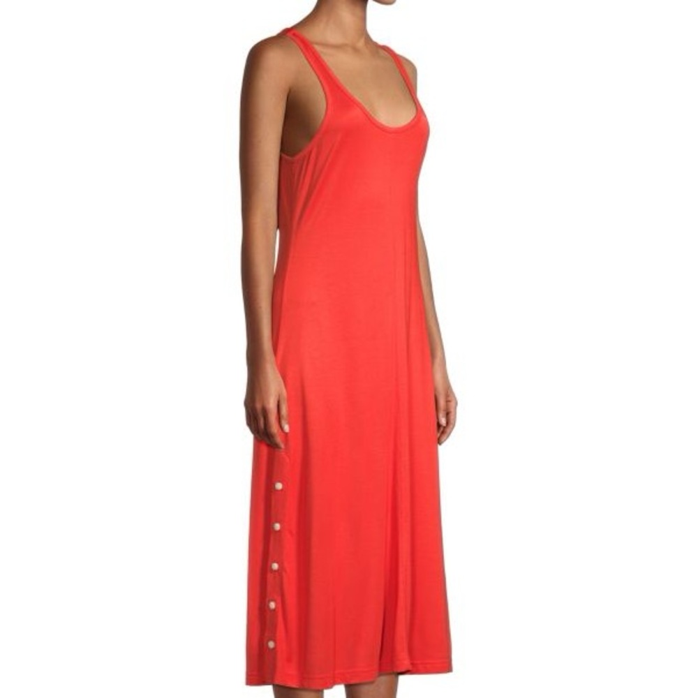 RAG & BONE orange button tank dress- minimal summer breezy midi